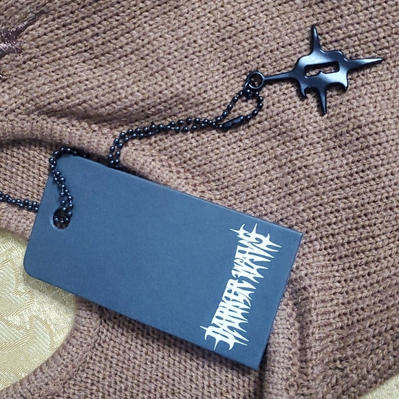 NWT Darker Wavs by Dollskill Knit Cut-out Turtleneck Sweater Top XS Brown - Picture 6 of 6